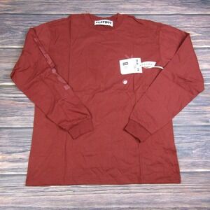 Playboy Pacsun NEW Mens Medium Red Long Sleeve Tee T Shirt Spellout Bunny